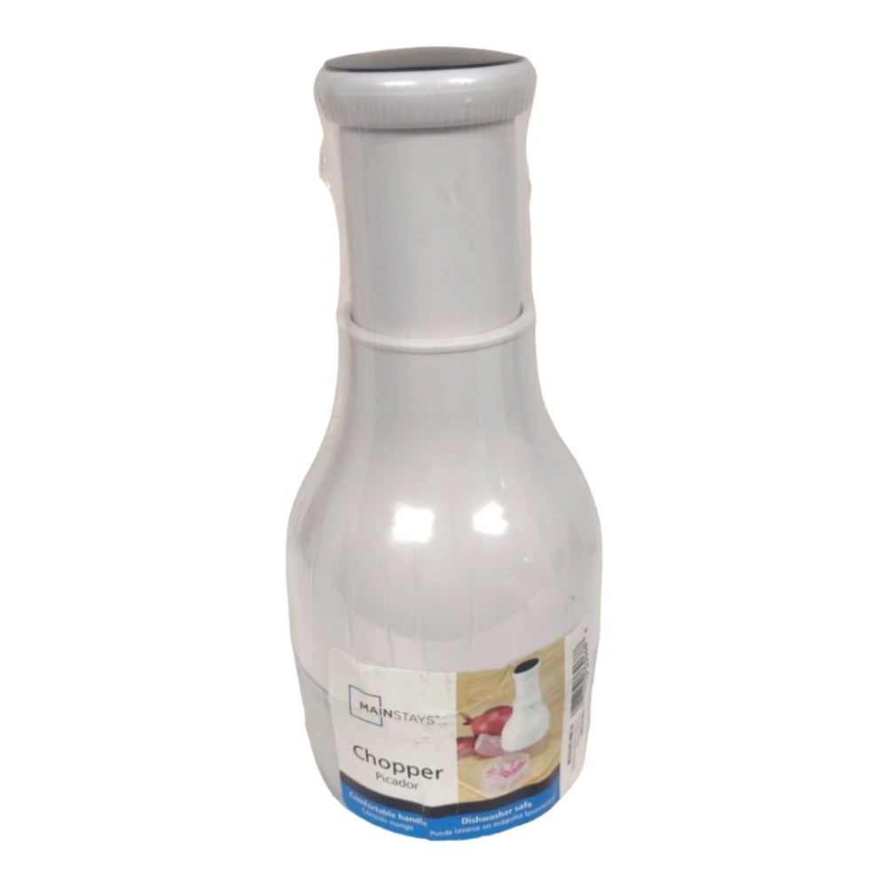 Mainstays Push Function Manual Food Chopper White Kitchen Hand Tool